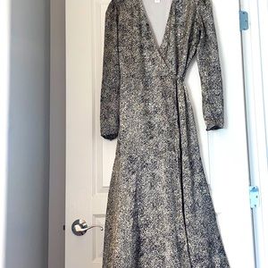 Sexy flowy animal print wrap dress
